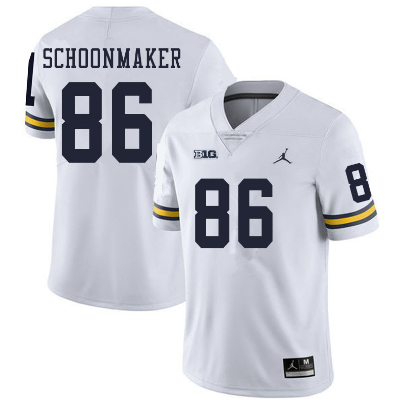 Men #86 Luke Schoonmaker Michigan Wolverines College Football Jerseys Sale-White